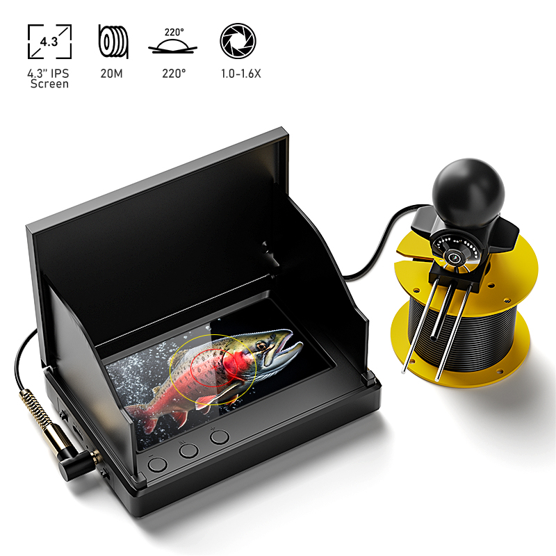Fishing Camera - 낚시용 카메라, 4.3인치 화면, 20m 수심에서